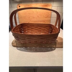 Heritage Mint Ltd Canadian Maple Basket Woven Wood Rectangular Dual Handle Brown